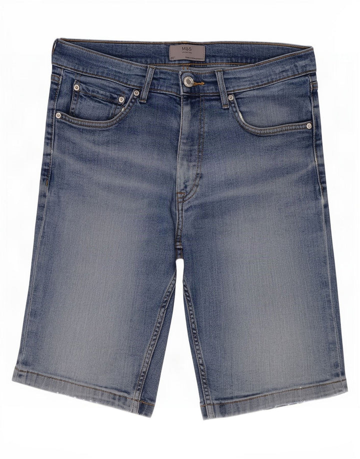 Marks & Spencer Pantalones cortos de mezclilla para hombre medianos W32 Algodón azul