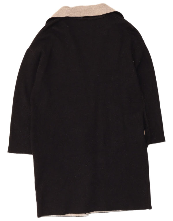 Zara Mujer Jersey Cárdigan Largo UK 44 Mediano Negro Colorblock