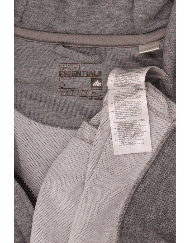 Adidas Mens Climalite Zip Sudadera con capucha suéter pequeño gris moteado poliéster