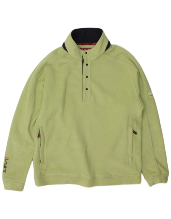 Musto Hombre Jersey De Forro Polar Con Cuello Con Botones Poliéster Verde Medio