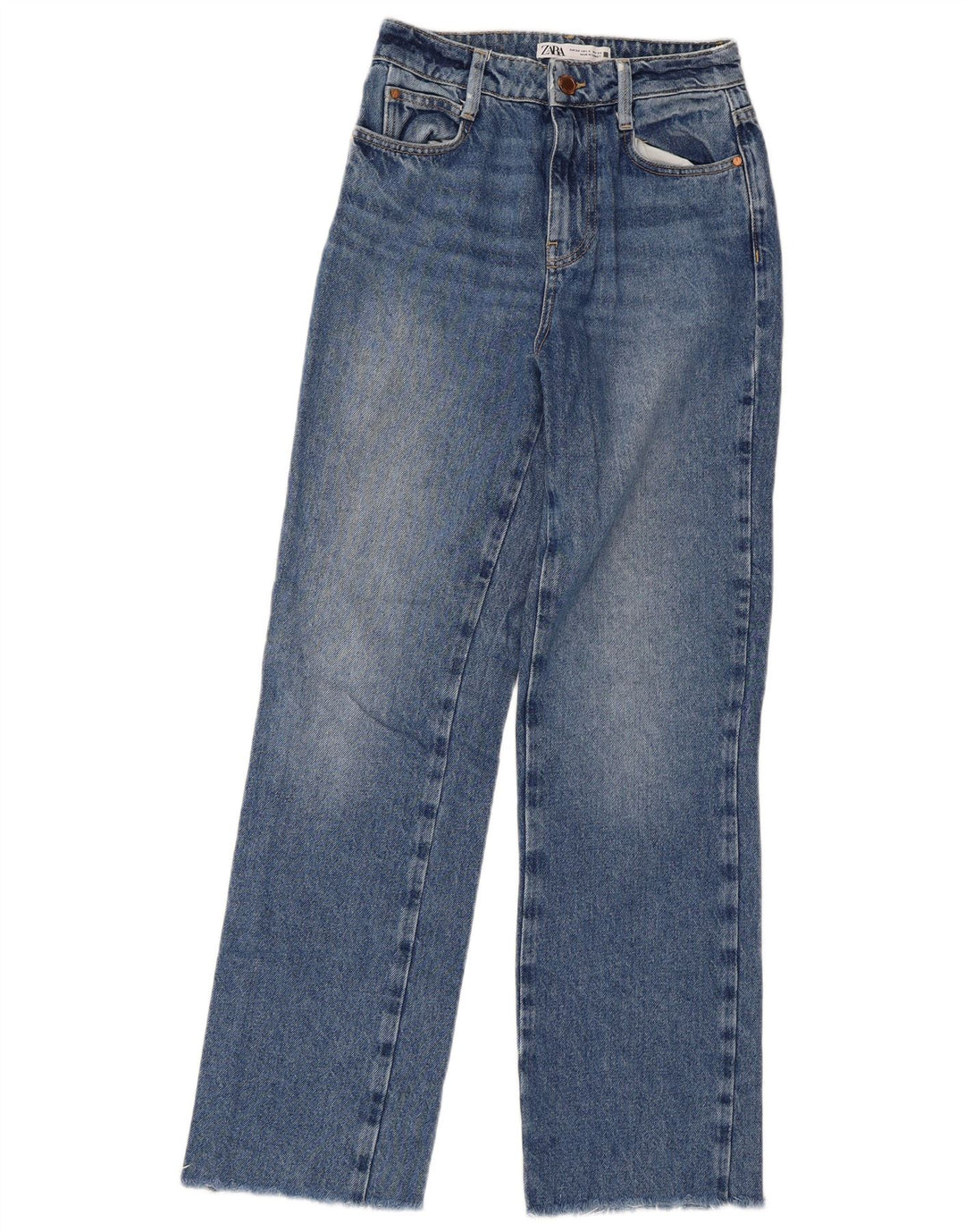 Zara Vaqueros Rectos Mujer EU 34 2XS W24 L29 Azul