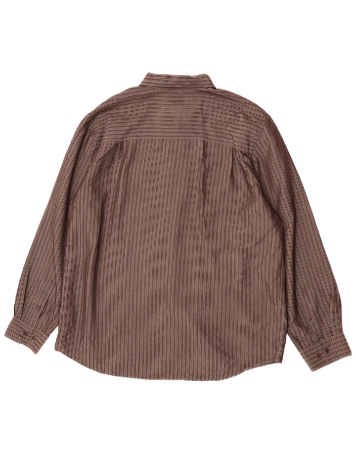 Camisa Hombre M&Co XL Viscosa Rayas Marrón
