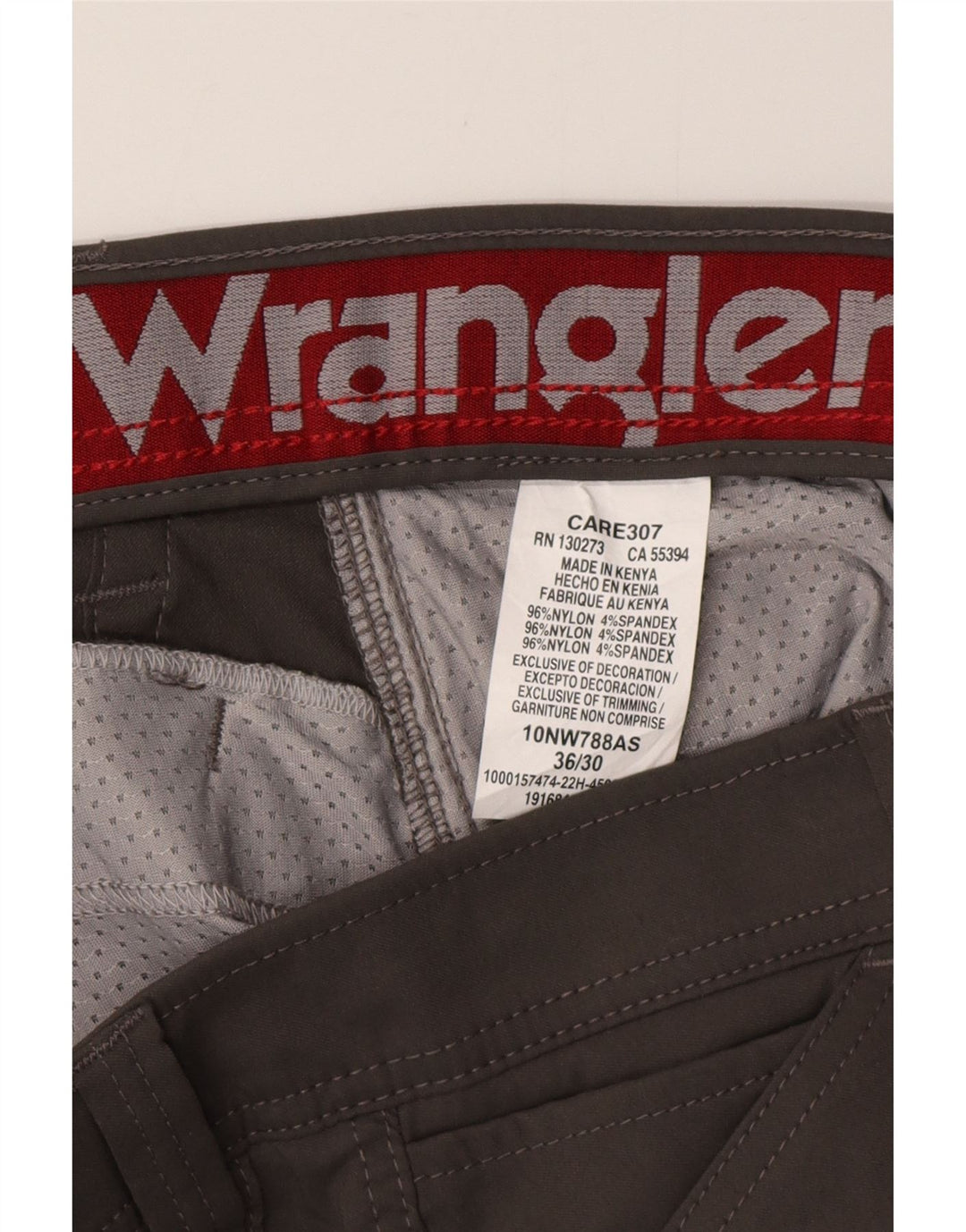 WRANGLER Pantalón cargo recto para hombre W36 L30 Nylon gris