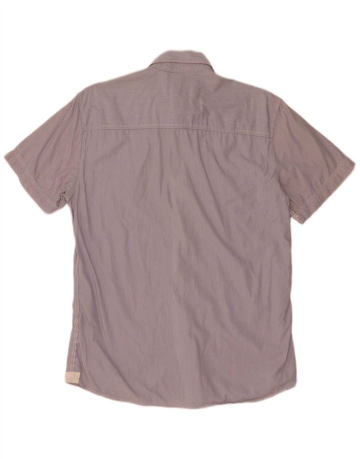 Camisa North Sails Hombre De Manga Corta Con Estampado De Algodón A Rayas Azul Medio