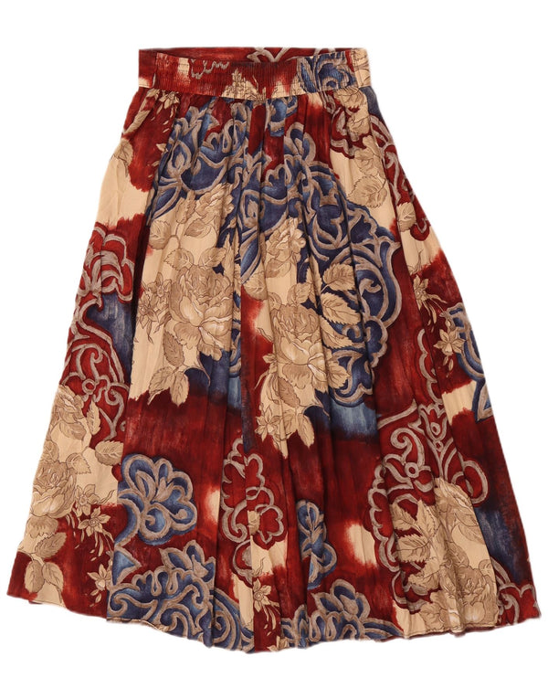 Pippa Dee Womens Pleated Flared Skirt UK 12 Medium W28 Multicoloured Floral