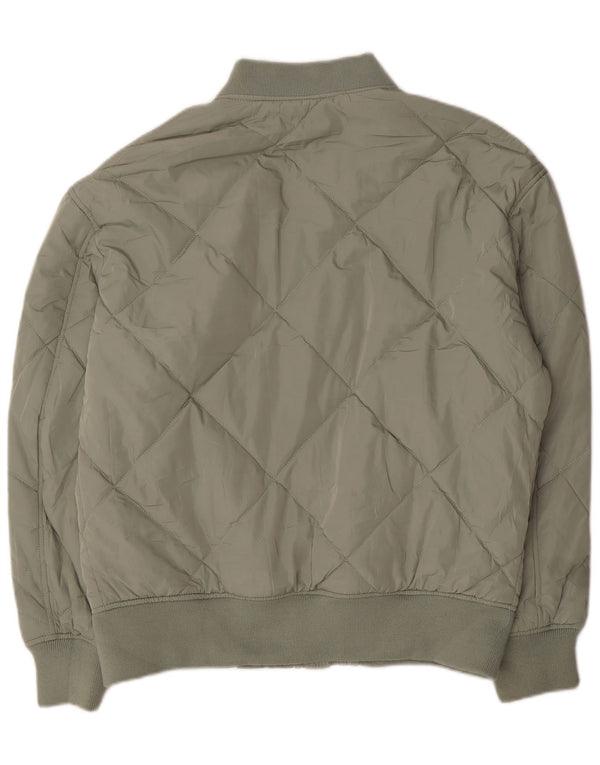 Zara Mens Chaqueta Acolchada UK 40 Grande Poliéster Verde