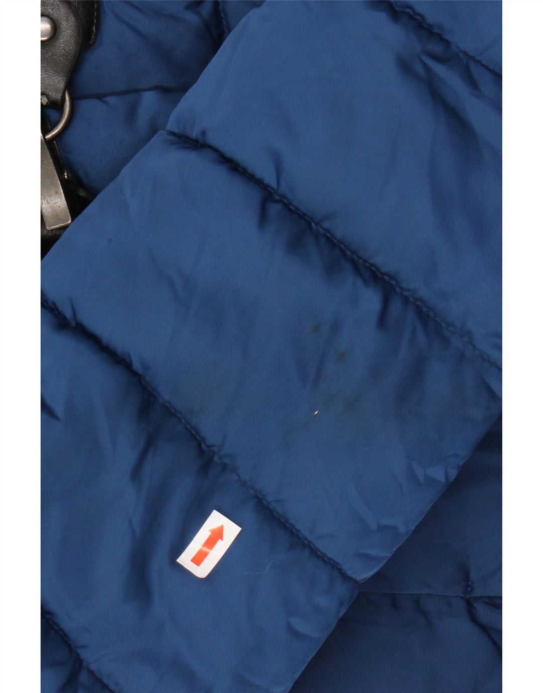 SISLEY Chaqueta acolchada con capucha para mujer UK 12 Poliéster azul medio
