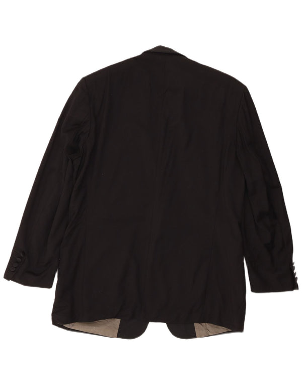 Hugo Boss Mens 1 Button Blazer Jacket IT 52 XL Black Wool