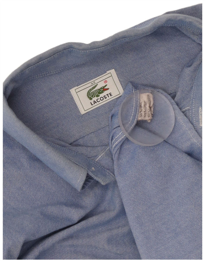 Camisa Lacoste Hombre Talla 40 Algodón Azul Medio