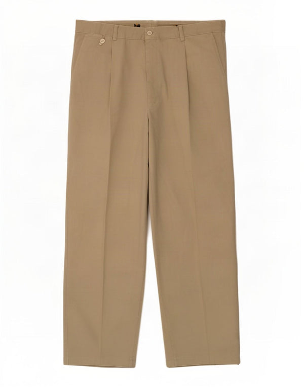 Vintage Mens Straight Pegged Chino Trousers W36 L28 Beige Cotton