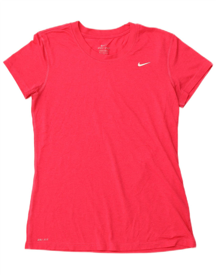 NIKE Camiseta Dri Fit para Mujer UK 12 Poliéster Rosa Mediano