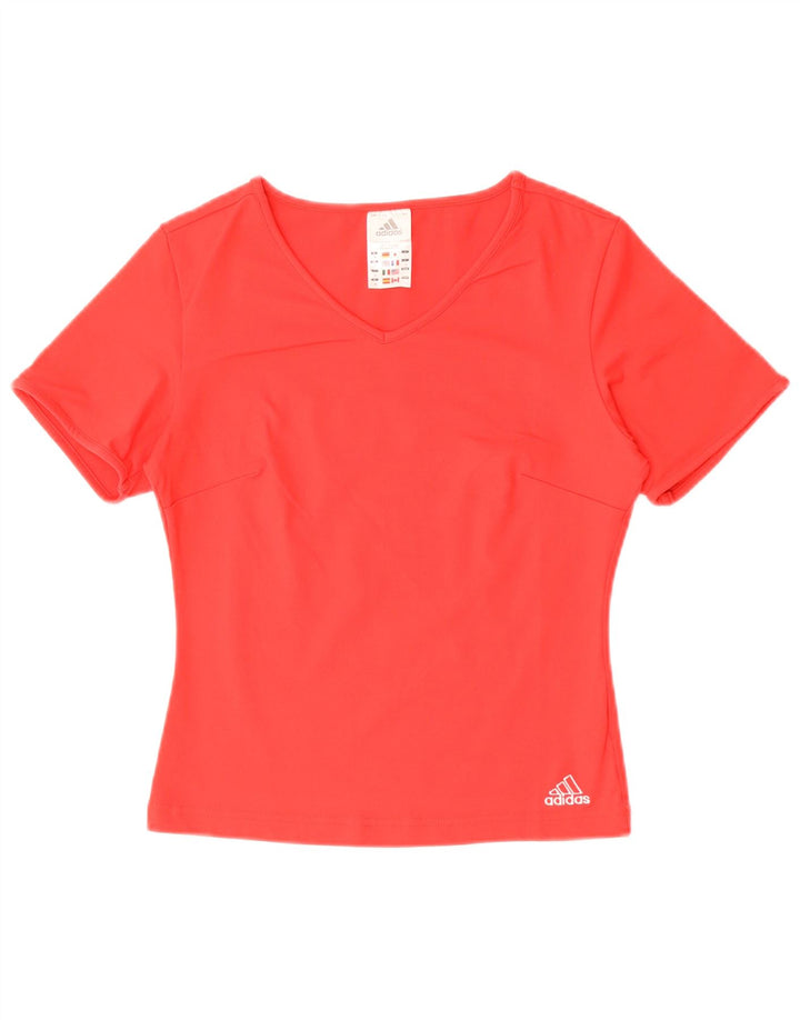 Adidas Camiseta para mujer Top UK 12 Medio Rojo Poliéster