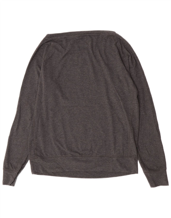 Nike Mujer Dri Fit Top Manga Larga UK 46 Grande Gris Moteado Poliéster