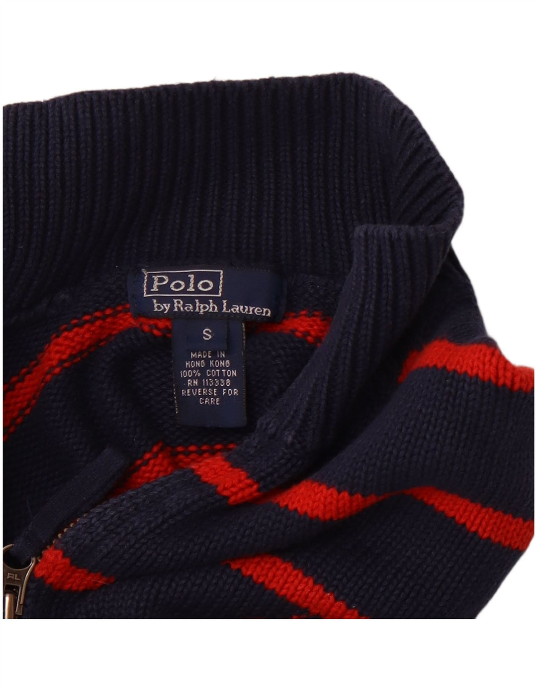 POLO RALPH LAUREN Suéter con cuello y cremallera para niños 7-8 años Pequeño Azul marino