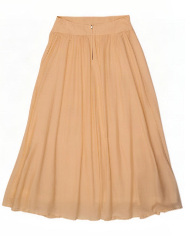 Falda acampanada plisada para mujer Byblos US 8 Medium W26 Beige Silk