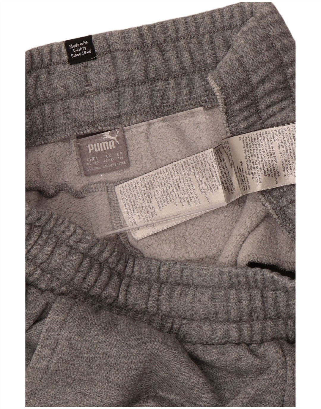 Puma Pantalones de chándal para niño Joggers 15-16 años Gris Algodón