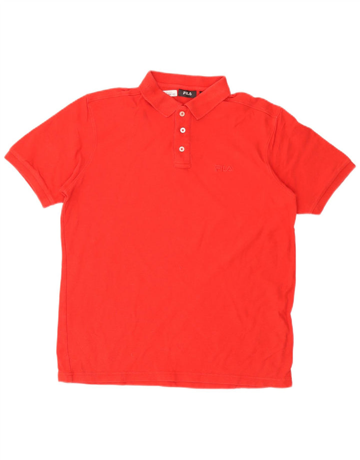 FILA Polo para hombre de algodón rojo grande
