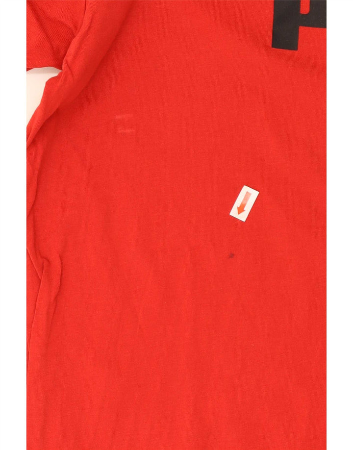 Puma - Camiseta gráfica para hombre, parte superior de algodón rojo mediano