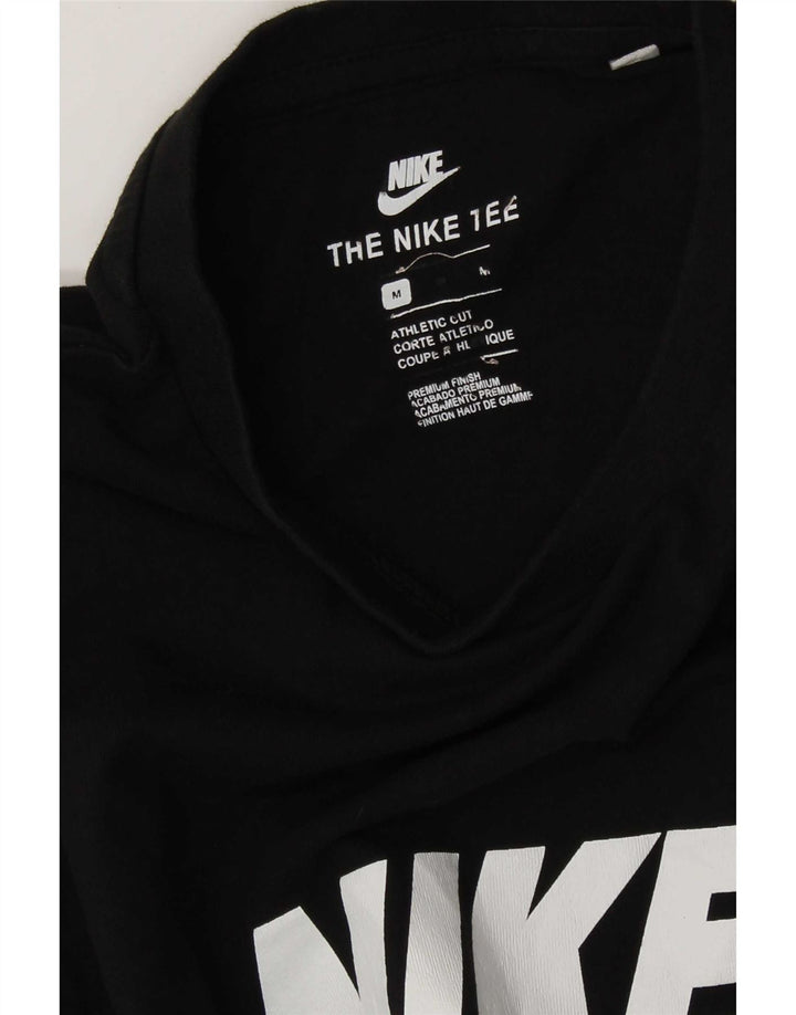 Nike Camiseta con gráfico de corte atlético para hombre, talla mediana, negra