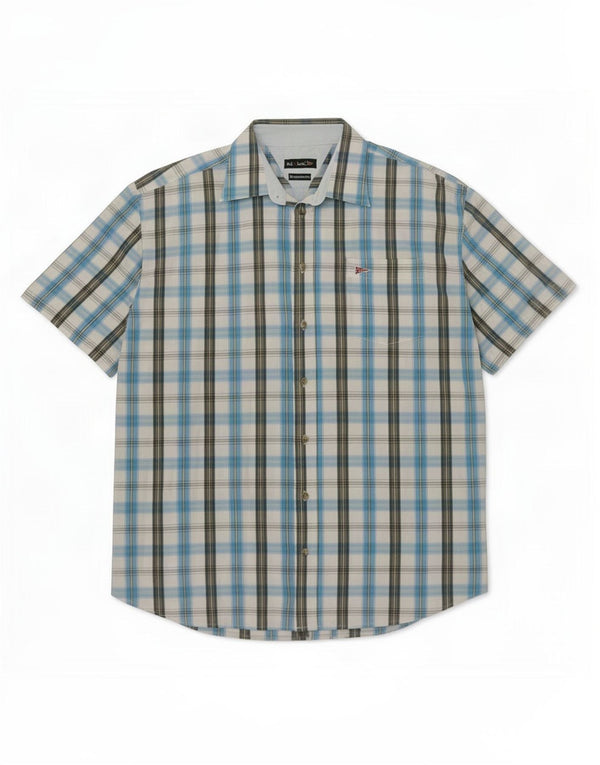 Camisa de manga corta para hombre Paul Smith Talla 43/44 XL Cuadros azules