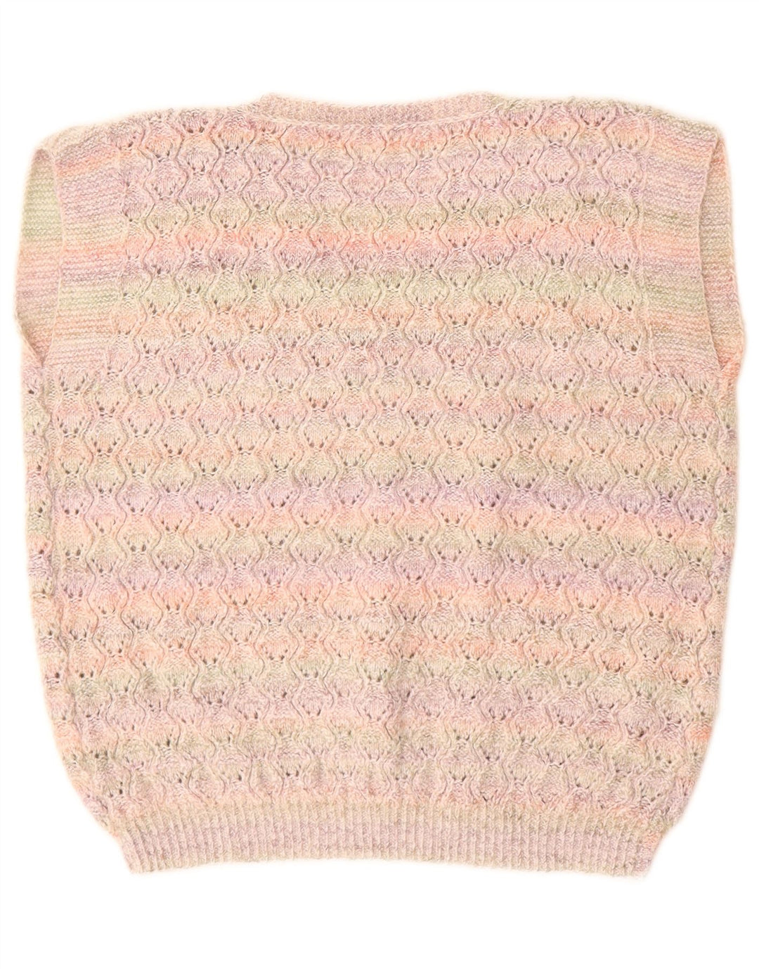 VINTAGE Chaleco de mujer Camiseta sin mangas Reino Unido 16 Rayas rosas grandes