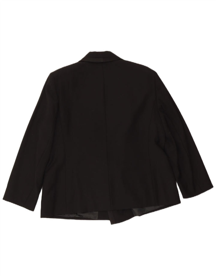 Laura Biagiotti Chaqueta Blazer Cruzada Para Mujer IT 48 XL Lana Negra