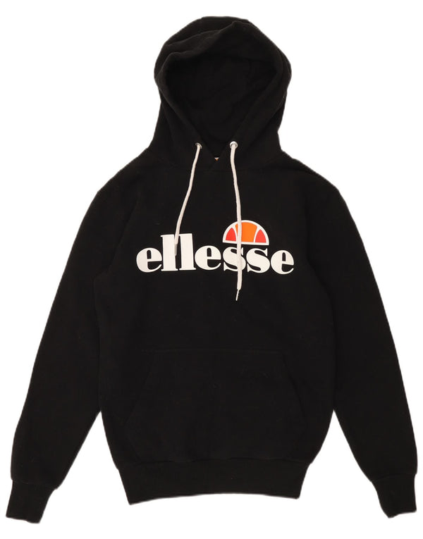 Ellesse Sudadera con capucha gráfica para mujer UK 8 Small Algodón negro