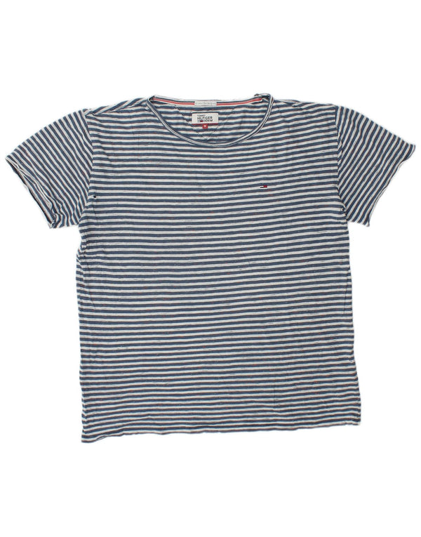 Camiseta Tommy Hilfiger Hombre Top Medium Azul Marino Rayas Algodón