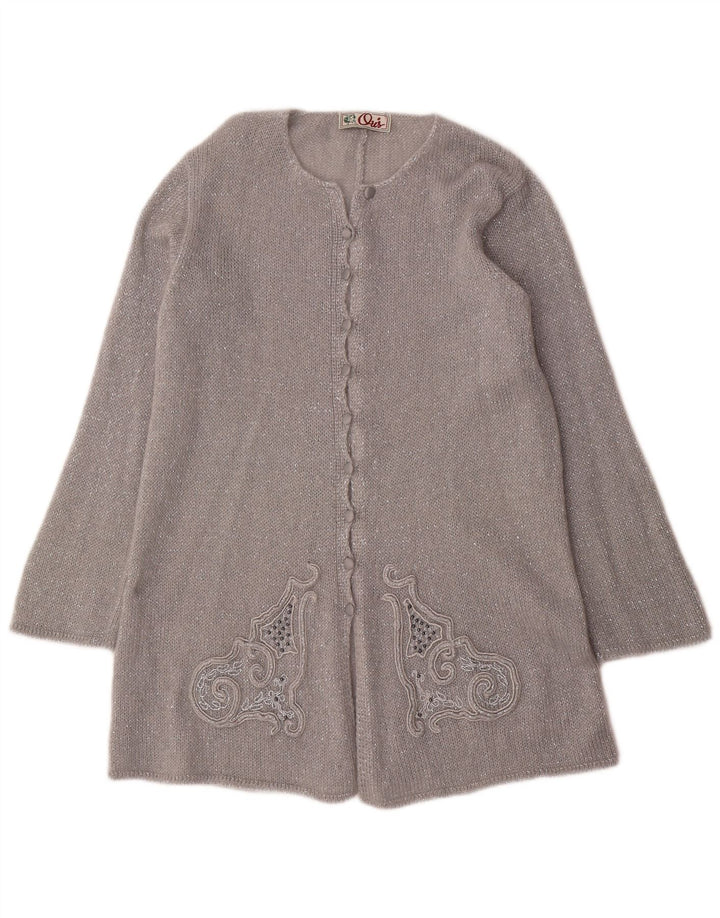 Cárdigan Largo Oris para Mujer IT 44 Medium Silver Mohair