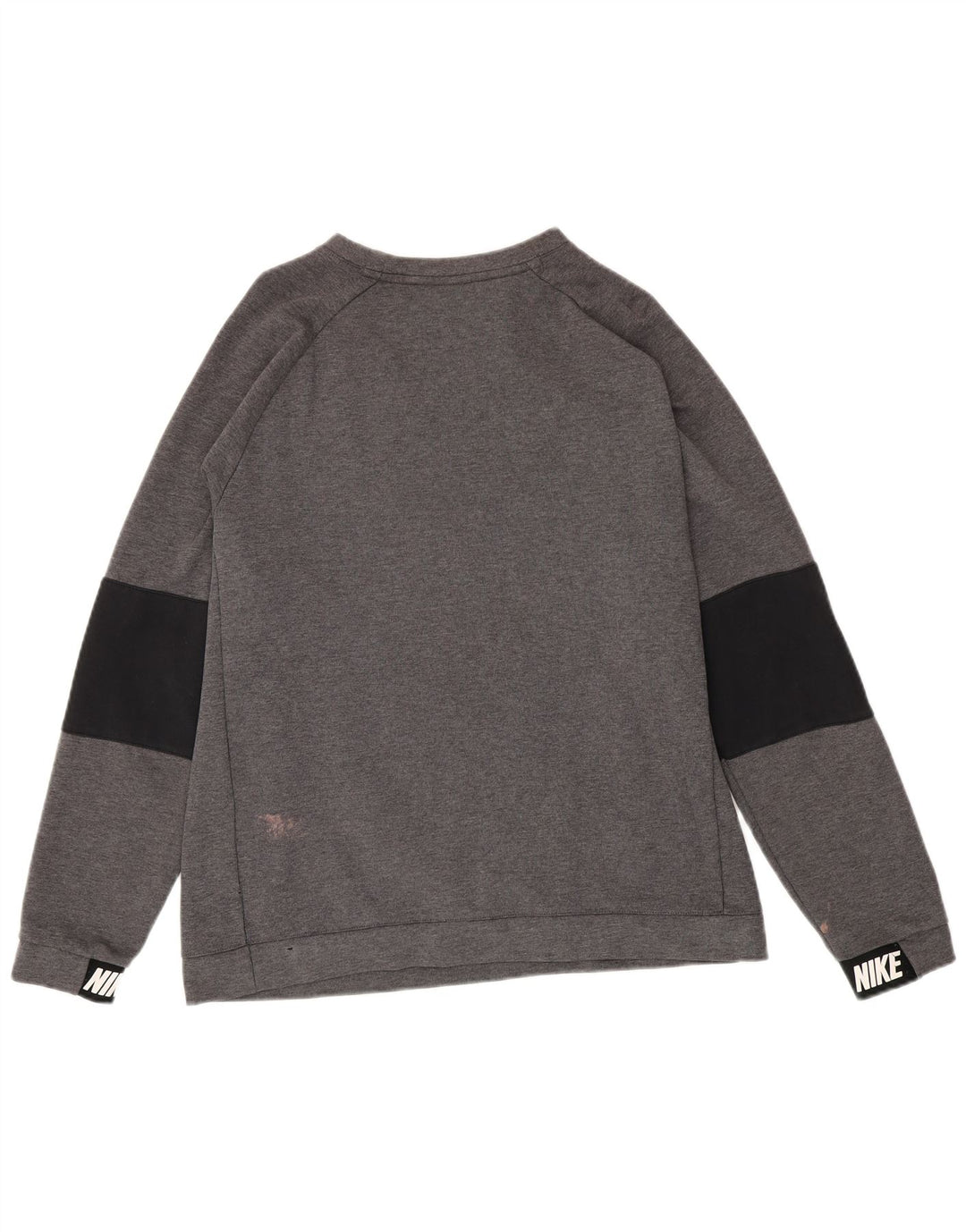 Nike Sudadera con gráfico tipo jersey para hombre, talla grande, gris, color block