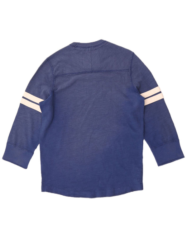 Abercrombie & Fitch Top con gráfico desgastado y músculos para hombre Manga 3/4 XL Azul