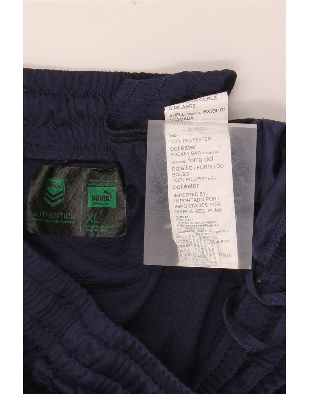 PUMA Pantalón de chándal Warriors para hombre XL Azul marino Colorblock Poliéster