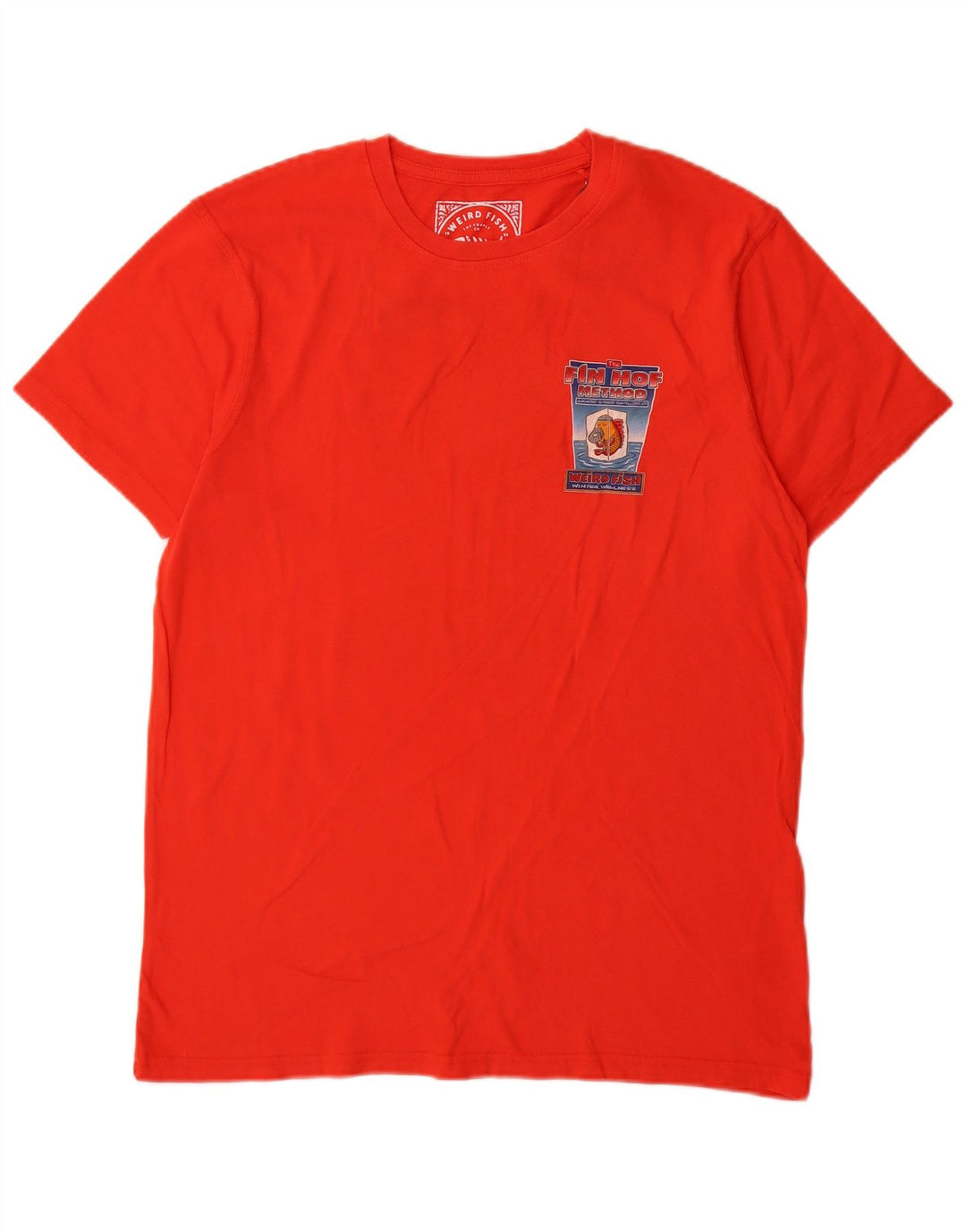 Weird Fish Camiseta gráfica para hombre Top Algodón rojo mediano