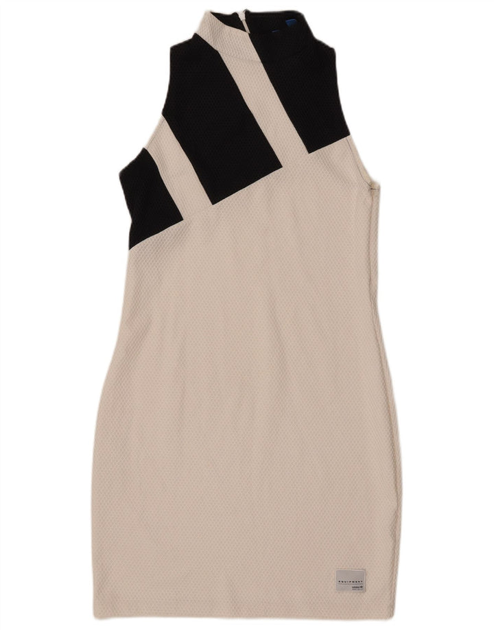 ADIDAS Vestido ajustado gráfico para mujer Reino Unido 46 Grande Blanco Colorblock