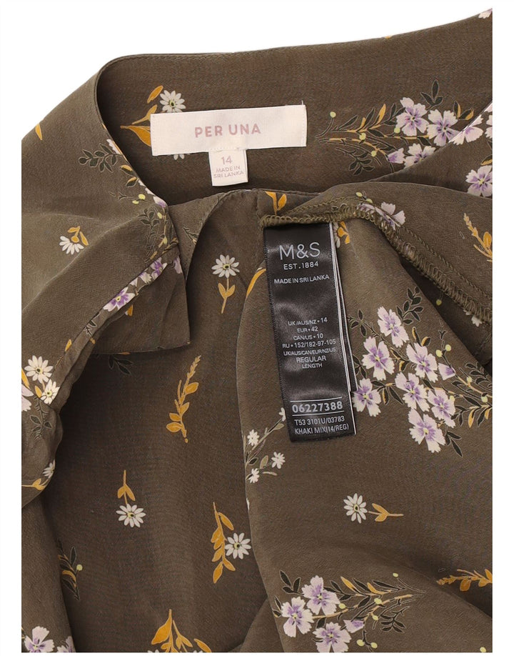 Marks & Spencer Vestido recto de manga larga Per Una para mujer UK 44 Verde grande