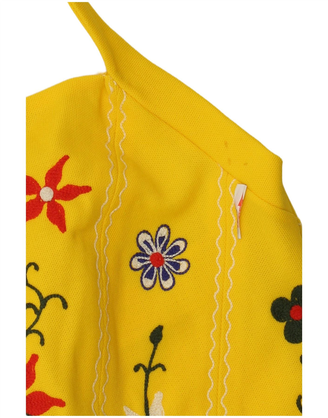 Vestido halter vintage para mujer IT 42 Floral amarillo medio