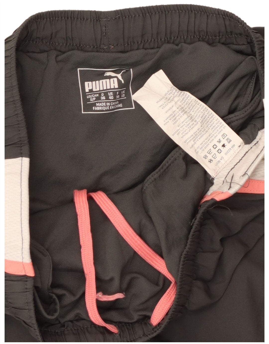 PUMA Pantalones cortos deportivos para mujer UK 10 Small Black Colourblock Poliéster