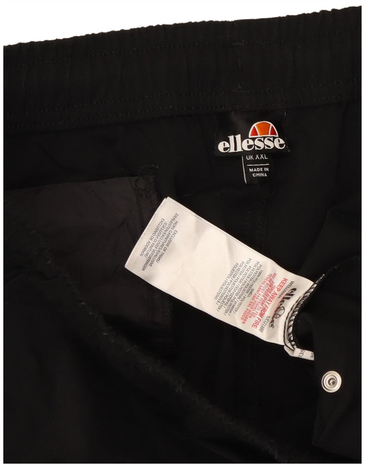 ELLESSE Hombre Cargo Chándal Pantalones Joggers 2XL Negro Poliéster