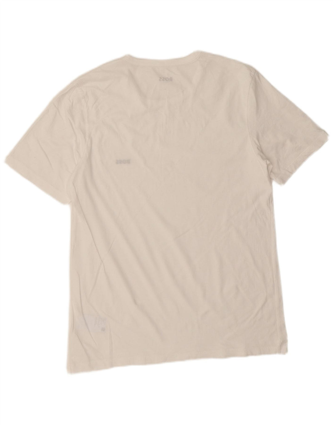 Hugo Boss Hombre Camiseta Top Grande Algodón Blanco