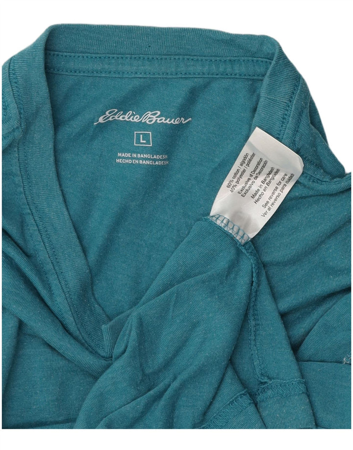 EDDIE BAUER Camiseta Hombre Top Grande Azul Algodón