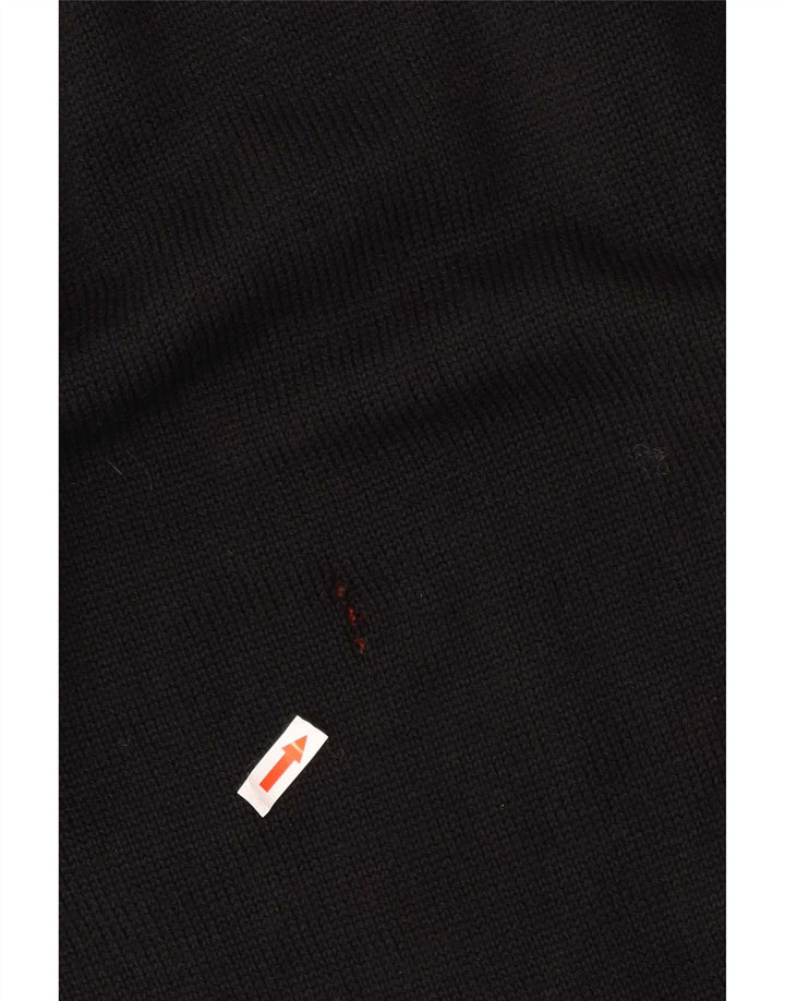 Vintage mujer longline cardigan suéter EU 40 medio negro colorblock