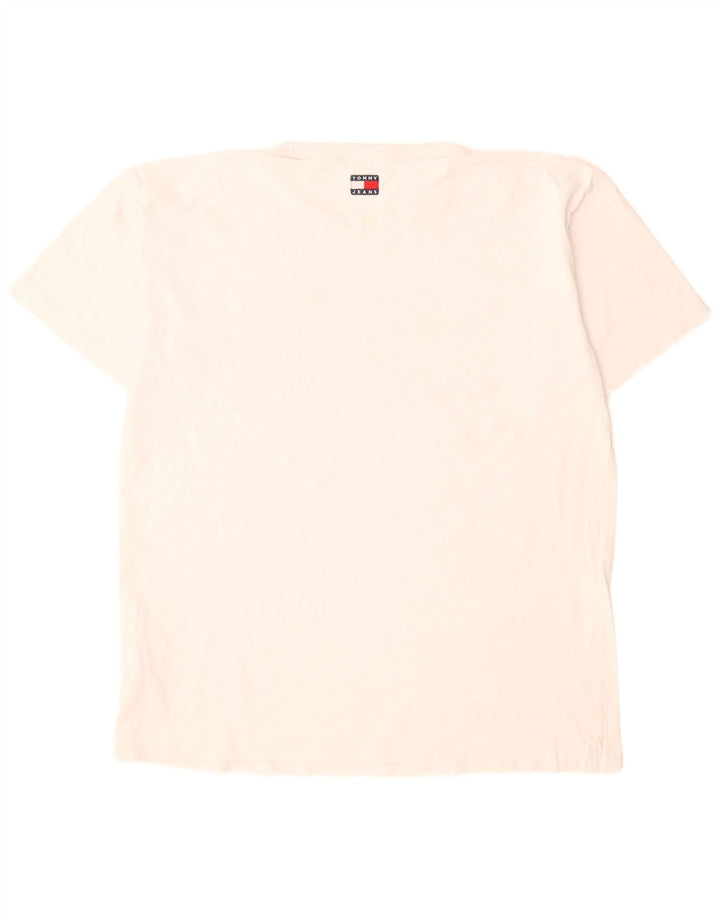 Tommy Hilfiger Camiseta gráfica para hombre Top Medium White Cotton
