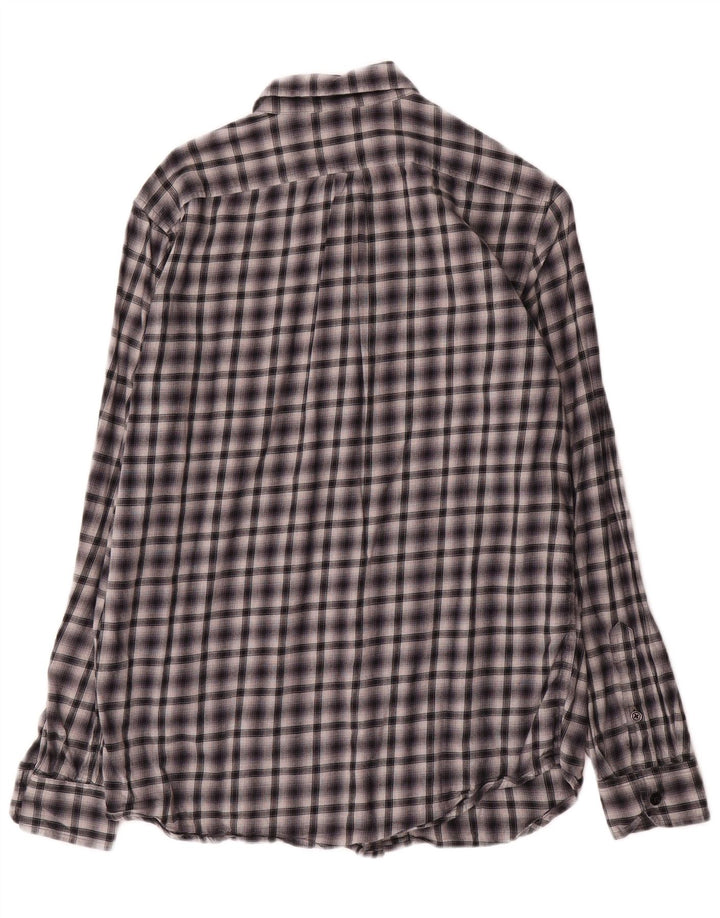 Camisa Diesel Hombre Mediana De Algodón A Cuadros Negro