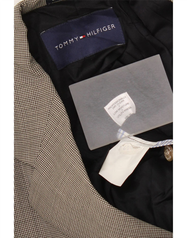 Tommy Hilfiger Chaqueta tipo blazer de 3 botones para hombre UK 40 Large Grey Houndstooth