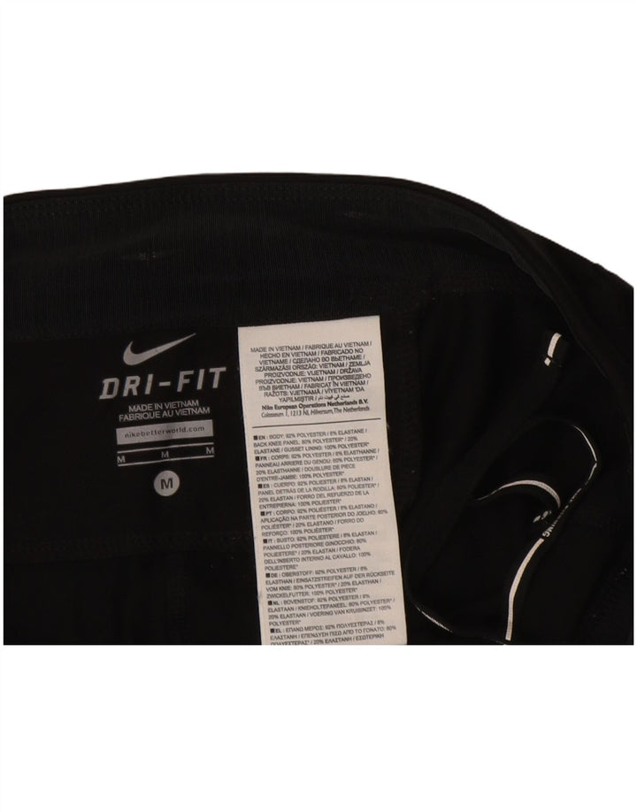 NIKE Leggings Capri Dri Fit para Mujer UK 12 Mediano Negro Poliéster