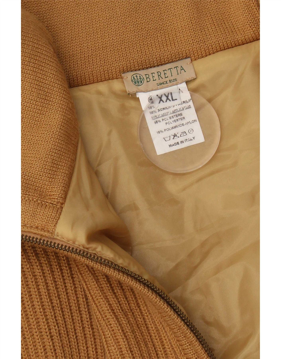 Beretta Suéter tipo cárdigan para hombre 2XL Lana color block marrón