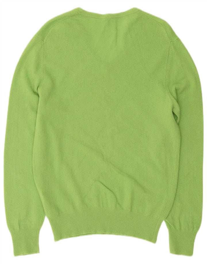 Benetton Jersey Con Cuello En V Mujer UK 44 Lana Verde Medio