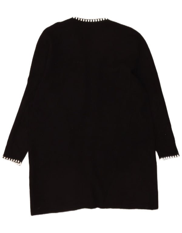 Zara Mujer Longline Open Cardigan Suéter UK 44 Medium Black Viscosa