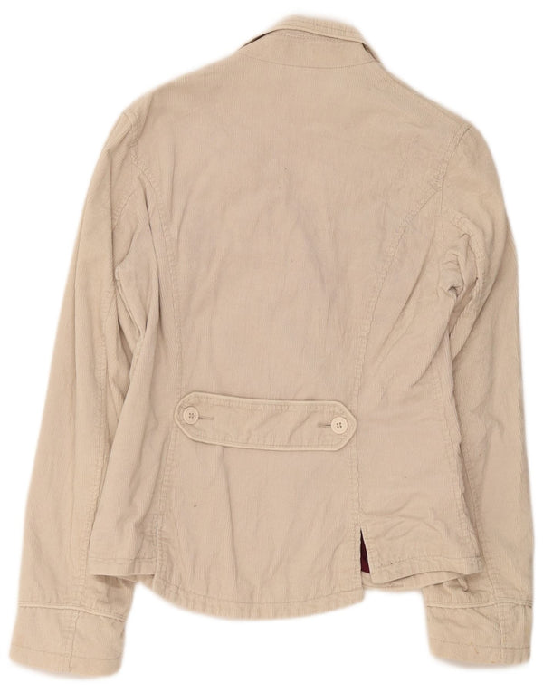Replay Chaqueta tipo blazer de pana con 3 botones para mujer UK 44 Grande Algodón beige