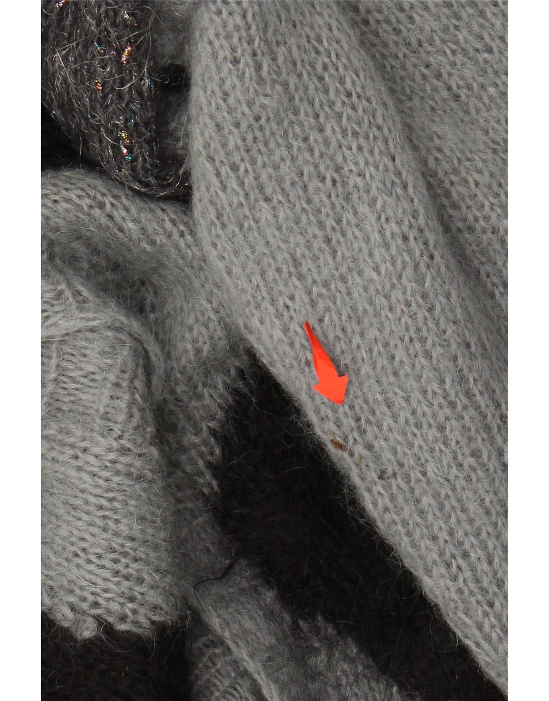 VINTAGE Suéter cárdigan para mujer Reino Unido 20 2XL Bloque de color gris